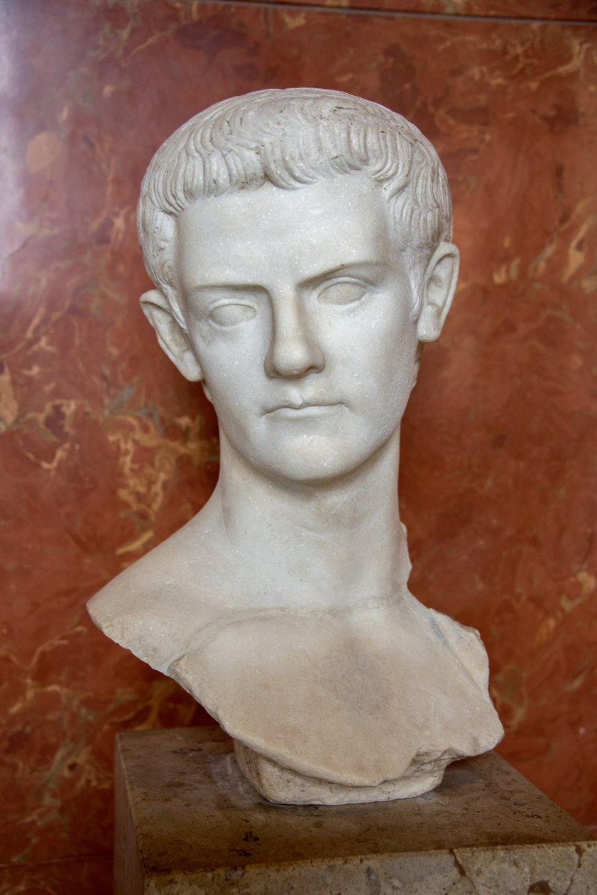 Arte Roma Busto do Imperador Calígula (12 - 41 d.C.) Mármore de Roman Roman