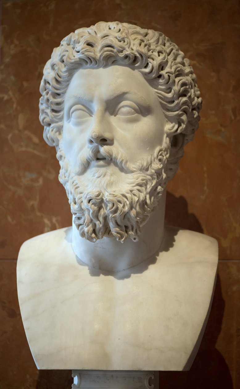 Arte Roma Busto do Imperador Romano Marco Aurele (121 - 180 d.C.) mármore de Roman Roman
