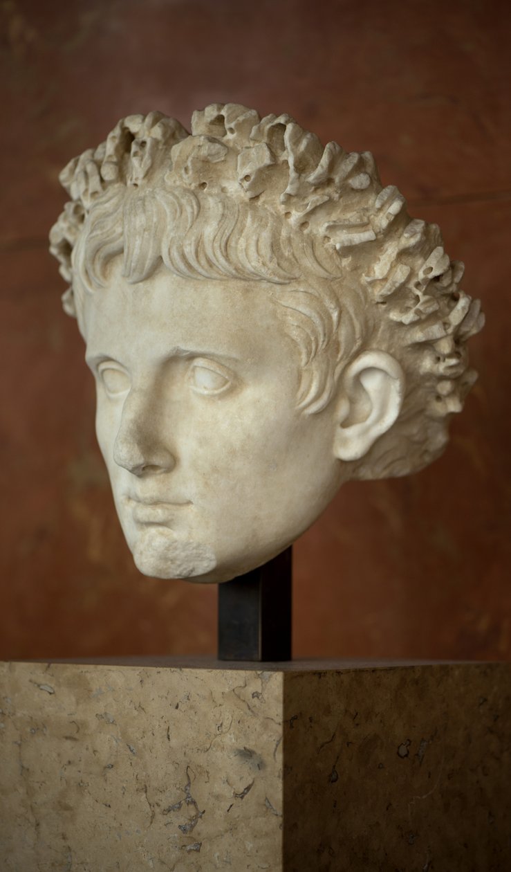 Arte Roma Cabeça do imperador Augusto (63 a.C. - 14 d.C.) mármore de Roman Roman