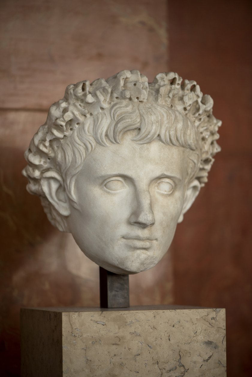 Arte Roma Cabeça do imperador Augusto (63 a.C. - 14 d.C.) mármore de Roman Roman