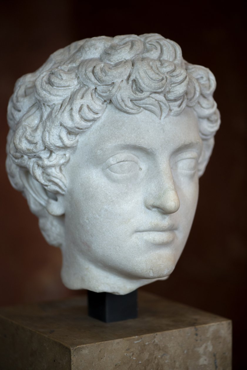 Arte Roma Cabeça do Imperador Romano Marco Aurele Young (121 - 180 d.C.) Mármore de Roman Roman