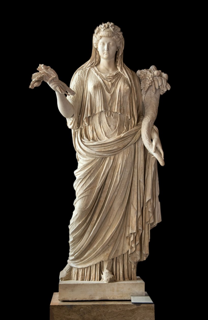 Arte Roma Retrato da Imperatriz Lívia Figurado em mármore Ceres (58 a.C. - 29 d.C.) de Roman Roman
