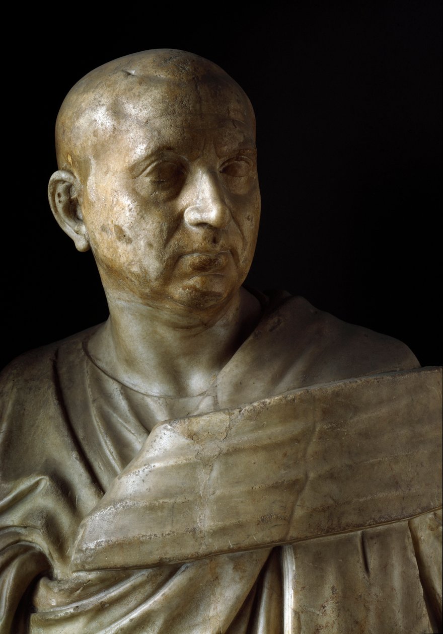 Busto de Scipio, o Africano (escultura em mármore) de Roman Roman