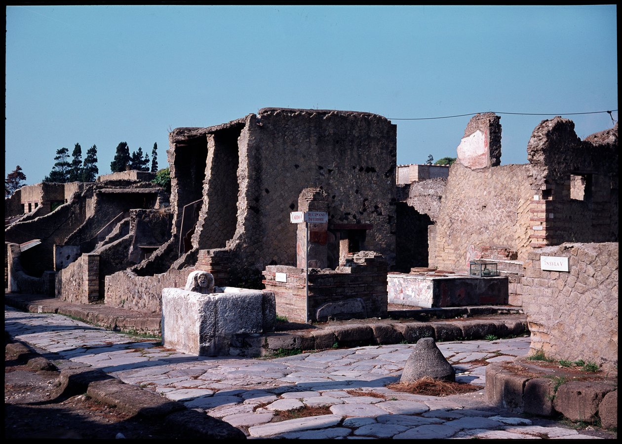 Cruzamento entre o cardo V e o decumano inferior, século V a.C.-1 d.C. de Roman Roman
