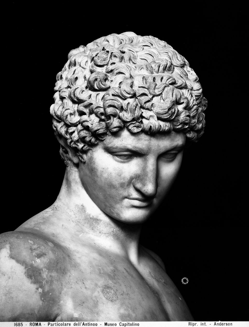 Detalhe de Antinous (mármore) de Roman Roman
