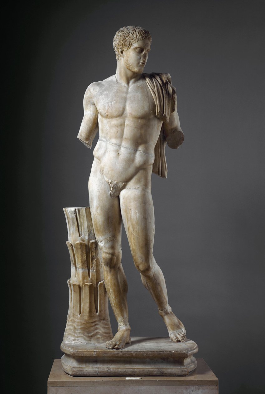Escultura de mármore romano Diomede depois de um original grego. De Cuma. Dim. Museo Archeologico Nazionale de 177 cm, Nápoles. de Roman Roman