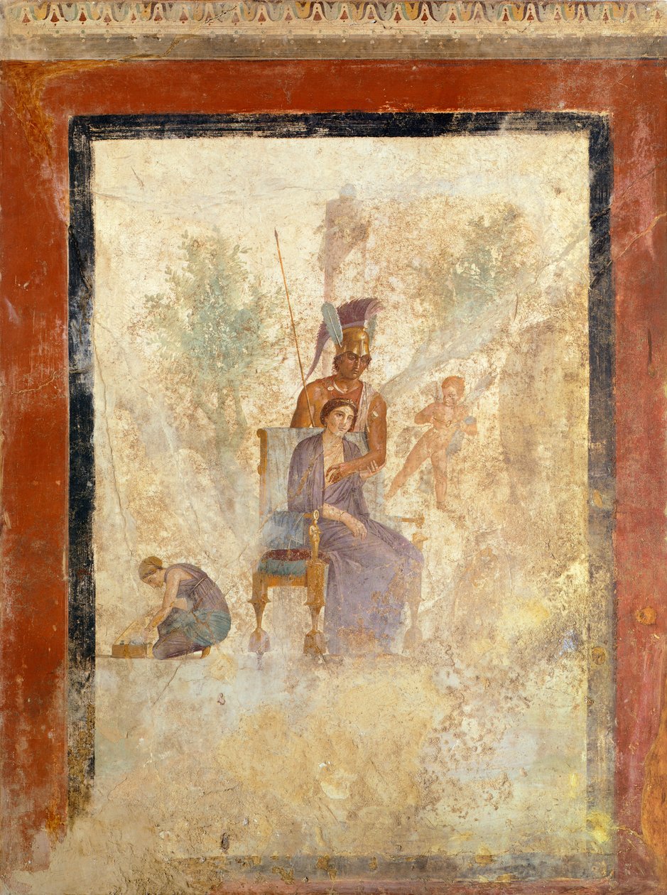 Fresco representando Ares e Afrodite, da Casa do Amor Castigado, Pompeia (Lista do Património Mundial da UNESCO de Roman Roman