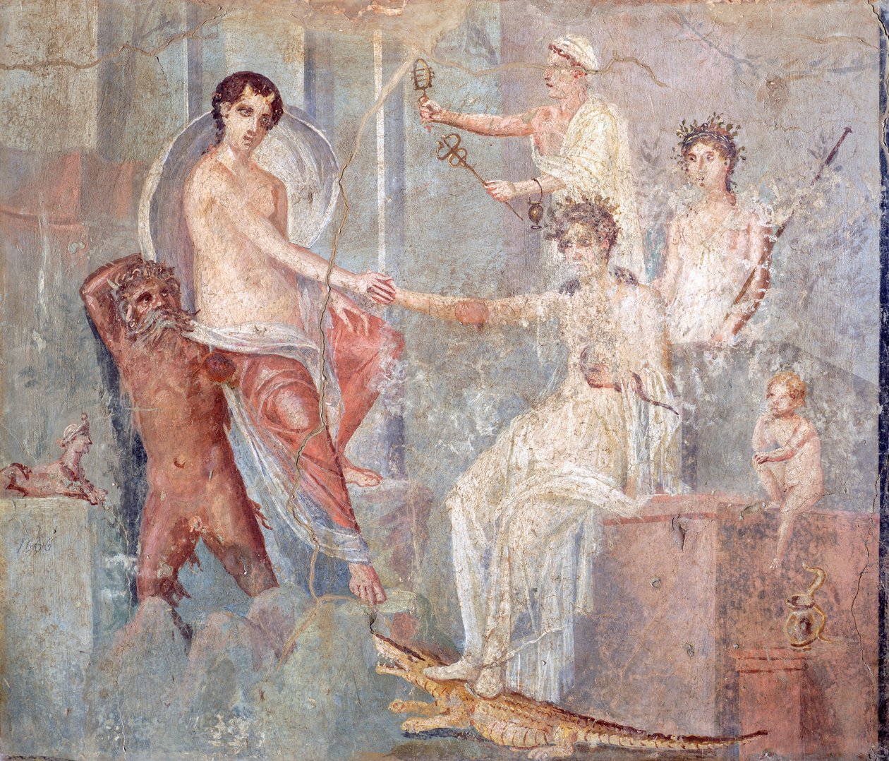 Afresco representando a chegada de Io ao Egipto, Pompeia , Campânia, Civilização Romana de Roman Roman