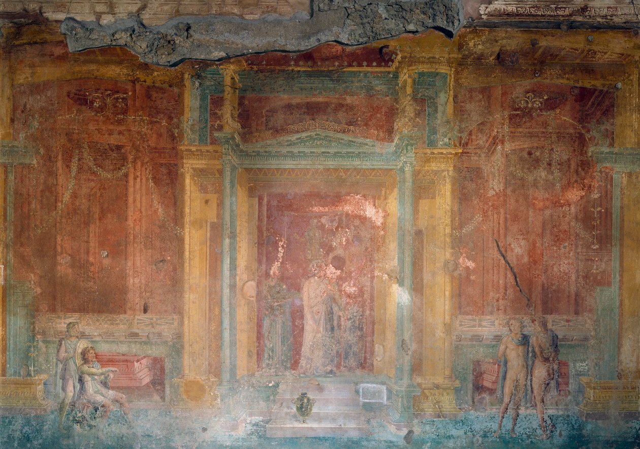 Fresco representando Ifigénia em Tauris, Casa de Pinarius Cerialis, Pompeia (Património Mundial da Unesco), Campânia, Itália, Civilização romana de Roman Roman