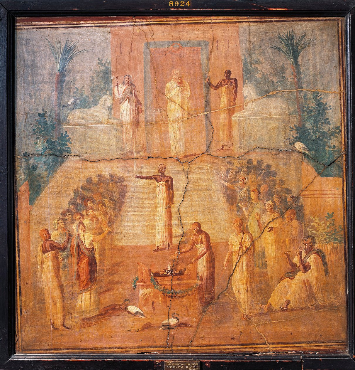Fresco representando o culto a Ísis, de Ercolano, província de Nápoles, Itália de Roman Roman
