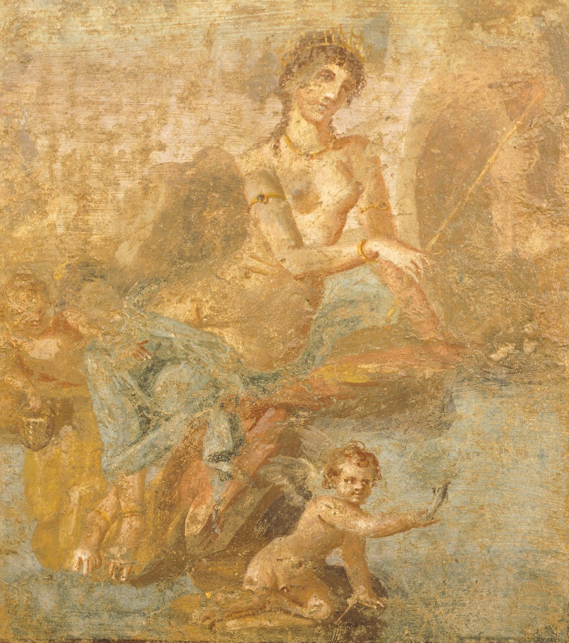 Afresco representando Orestes, Pílades e Ifigénia, de Casa dos Cupidos de Ouro, Pompeia , Campânia, Civilização Romana de Roman Roman