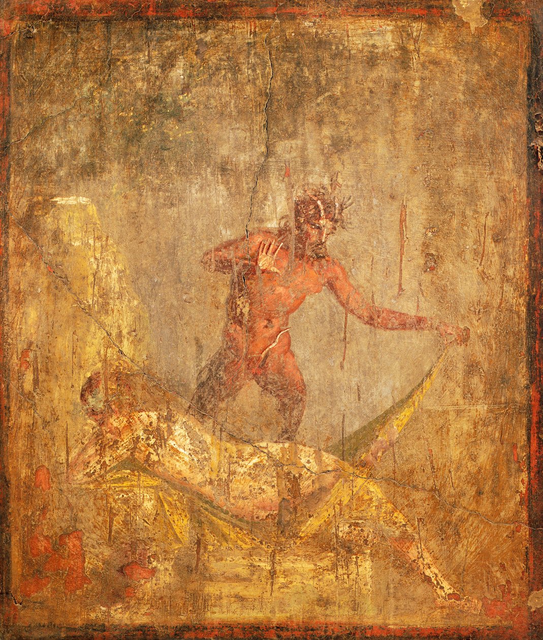 Afresco com tema erótico representando a Ninfa e o Pã de Pompeia (Património Mundial da UNESCO de Roman Roman