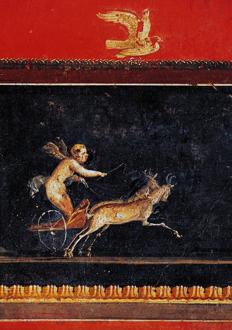 Friso com cupido, Casa de Vettii, Pompeia (Património Mundial da Unesco de Roman Roman