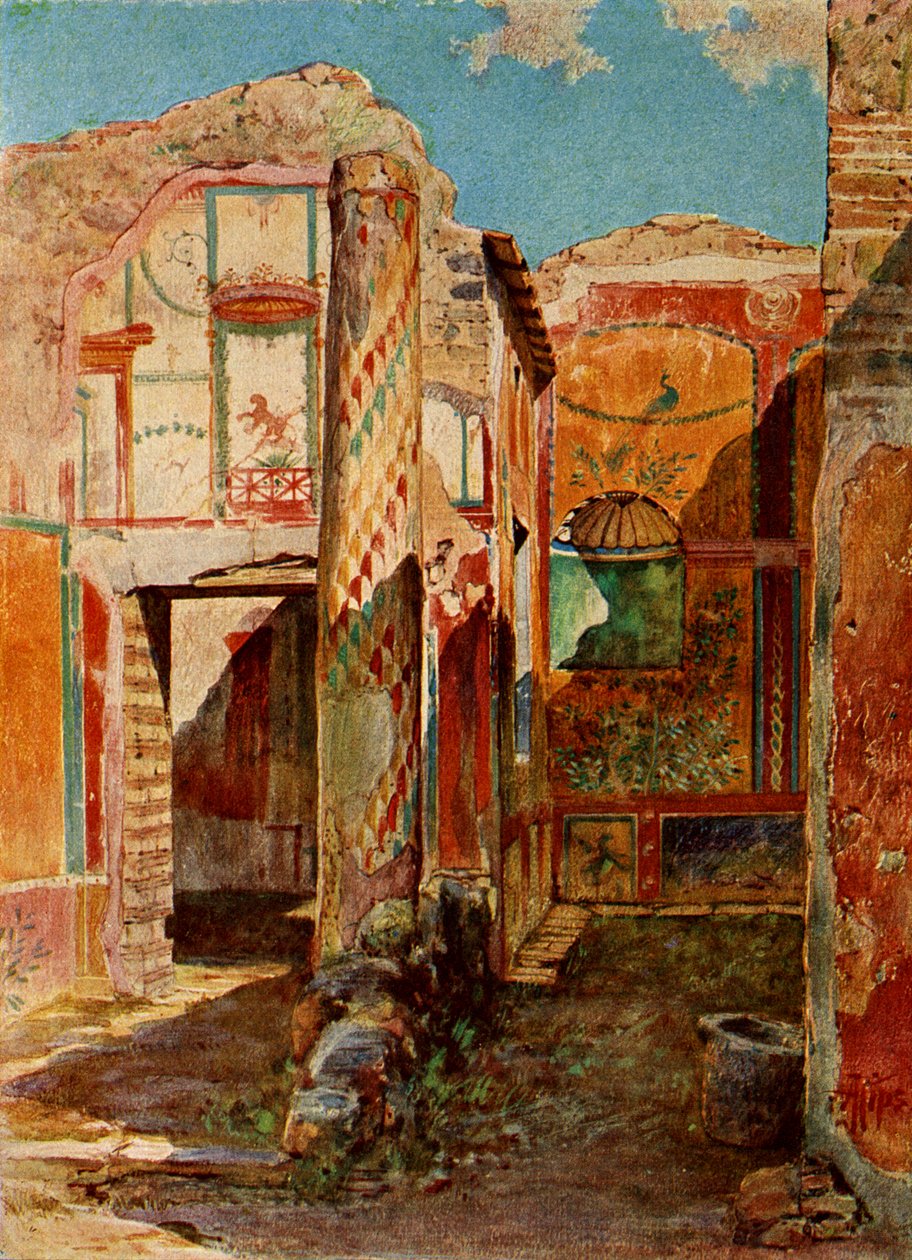 Iinterior de uma casa de Pompeia de Roman Roman