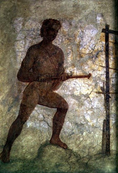 Figura Masculina Nua (pintura mural) de Roman Roman