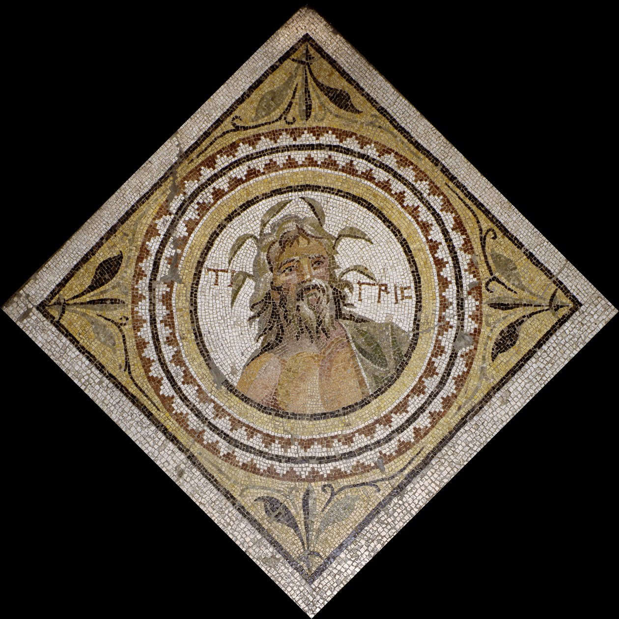 Personificação do Rio Tigre, finais do século II - III DC (mosaico) de Roman Roman