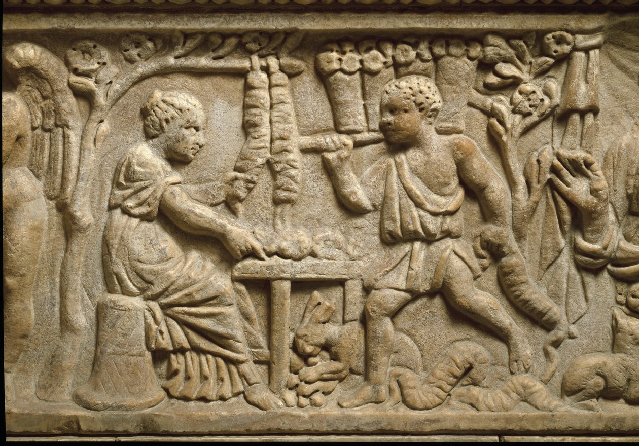 Representação de um fabricante de coroas (relevo) de Roman Roman