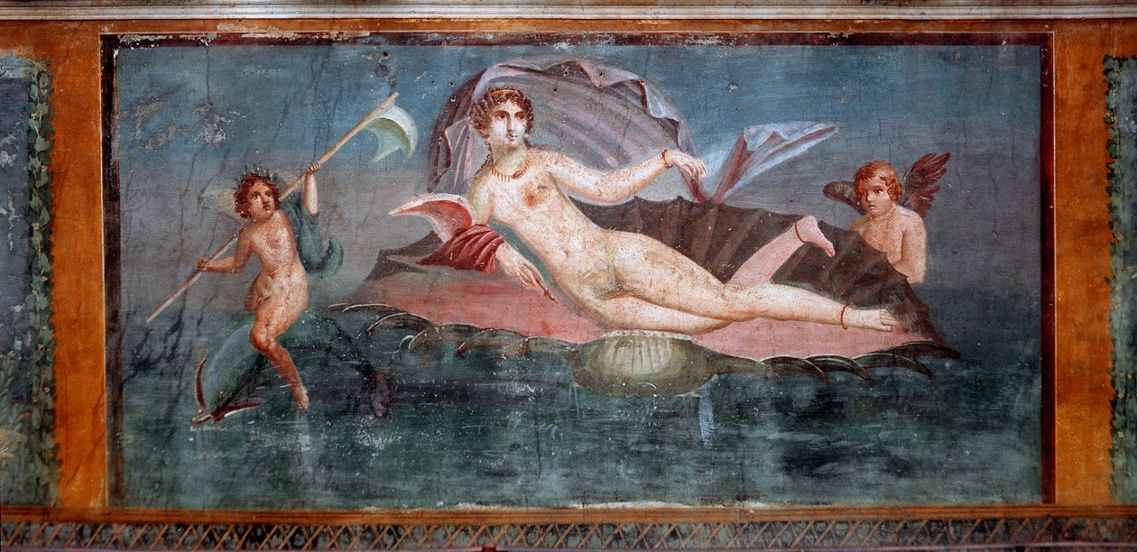 Arte Romana: "Venus" Fresco de la casa della Venere em conchiglia (casa de Vénus na concha) Pompeia do século I, Itália - arte romana: Vénus. Fresco da Casa della Venere em Conchiglia (Casa de Vénus em Conchiglia). Século I. Pompéia, Itália. de Roman Roman