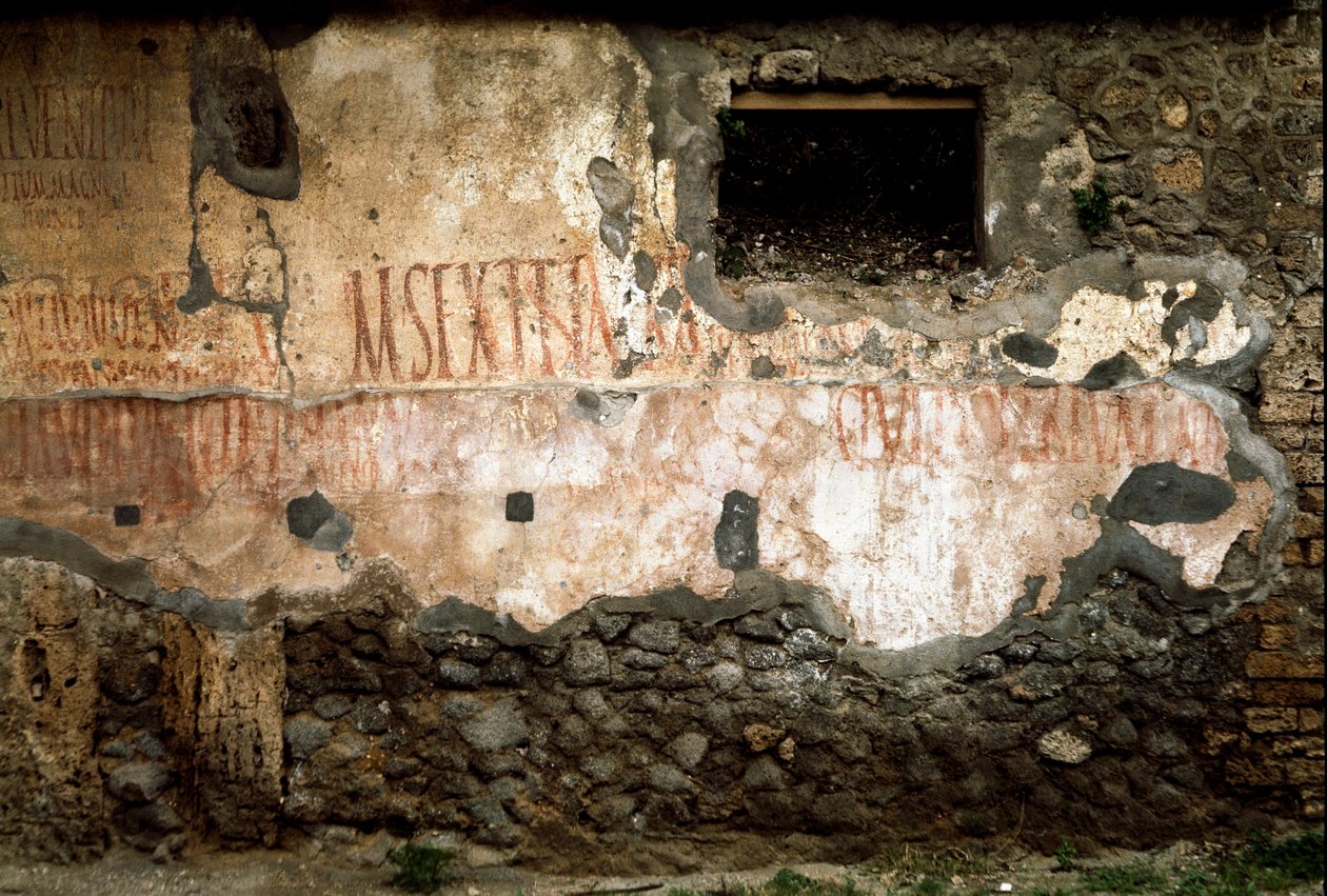 Arte romana: inscrição eleitoral nas paredes (graffiti) da Via del 