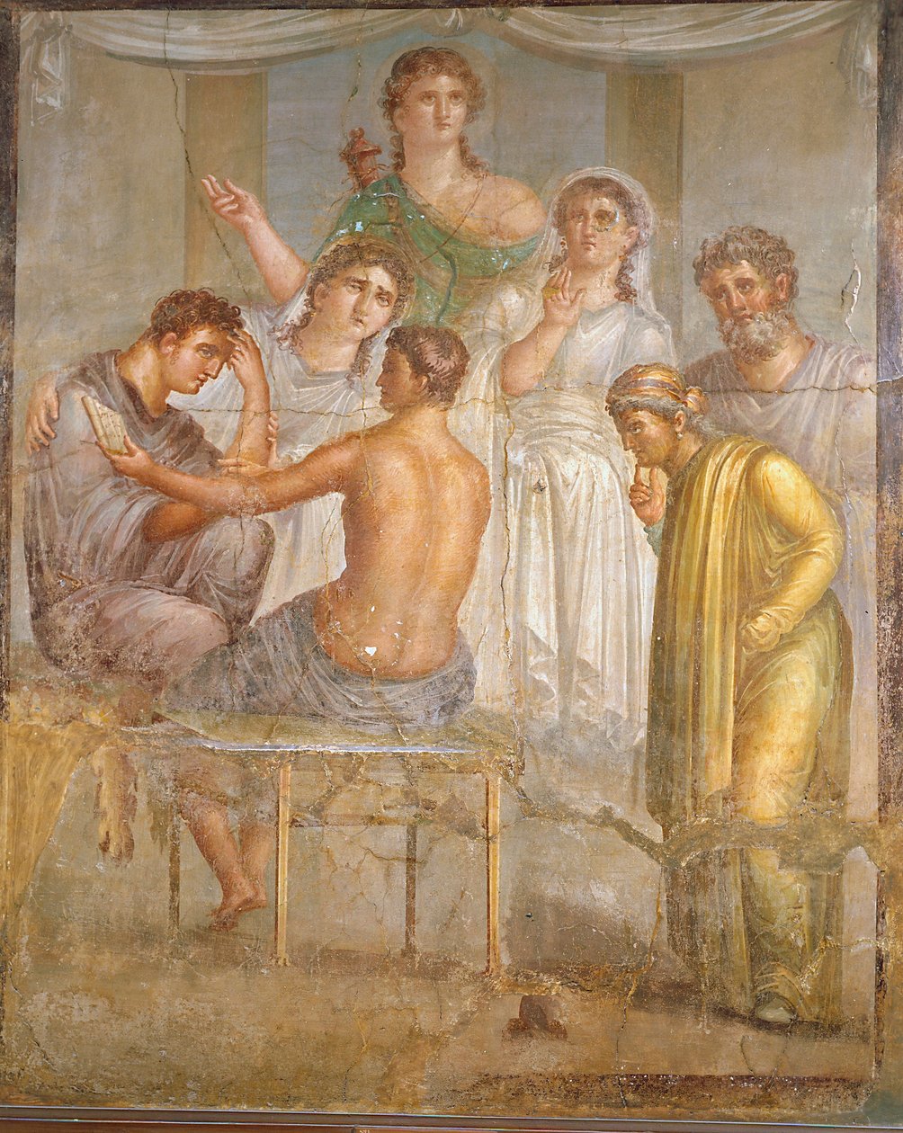 Civilização romana. Admetus e Alcestis, fresco da Basílica de Ercolano de Roman Roman