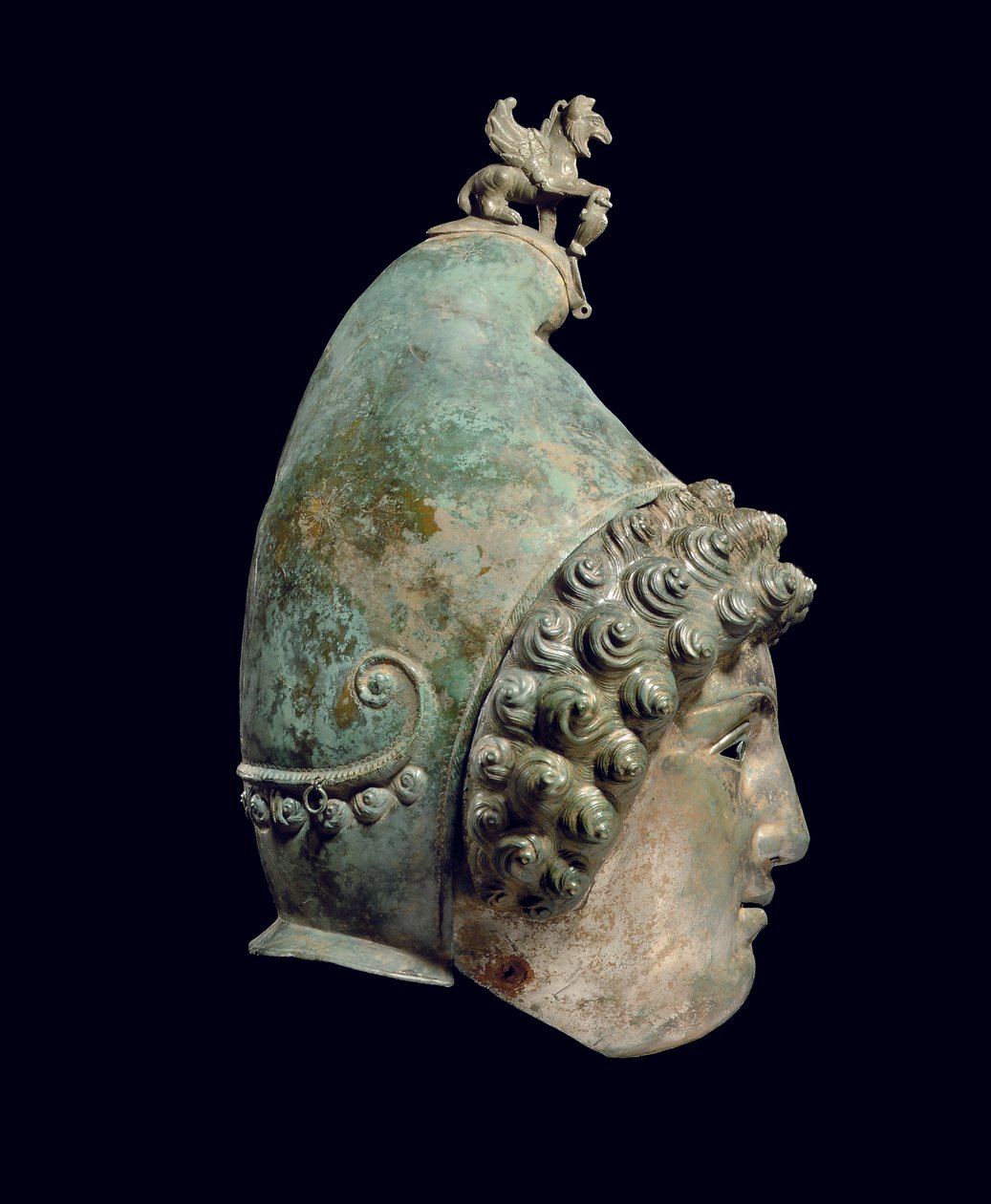 O capacete Crosby Garrett, final do século I ao II DC (bronze) (ver também 871728-34, 396159, 482018 e 413093-94) de Roman Roman