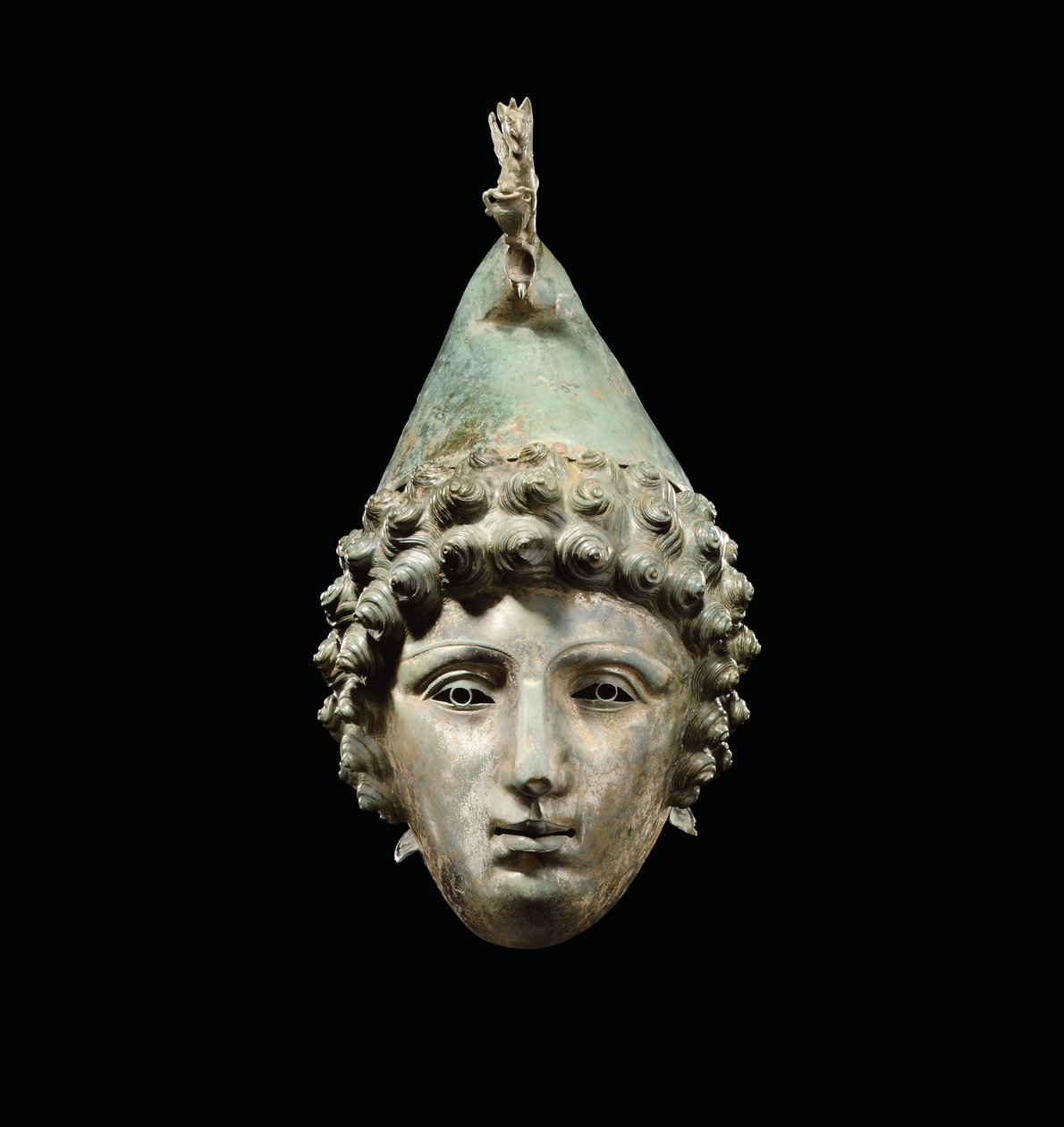 O capacete Crosby Garrett, final do século I ao II DC (bronze) (ver também 871729-34, 482018 e 413093-94) de Roman Roman
