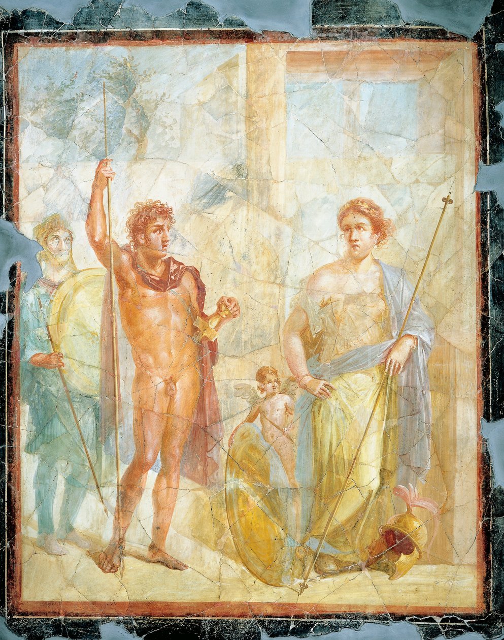 O casamento de Alexandre (Ares) e Stateira (Afrodite), fresco no Regio 6 Insula Occidentalis 39, Pompeia (Lista do Património Mundial da UNESCO de Roman Roman