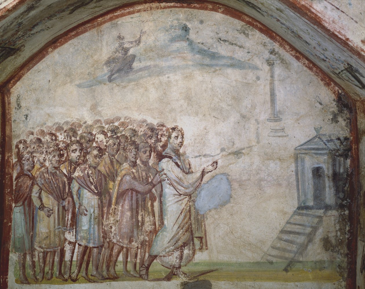 O levantamento de Lázaro, Catacumbas da Via Latina, Roma de Roman Roman