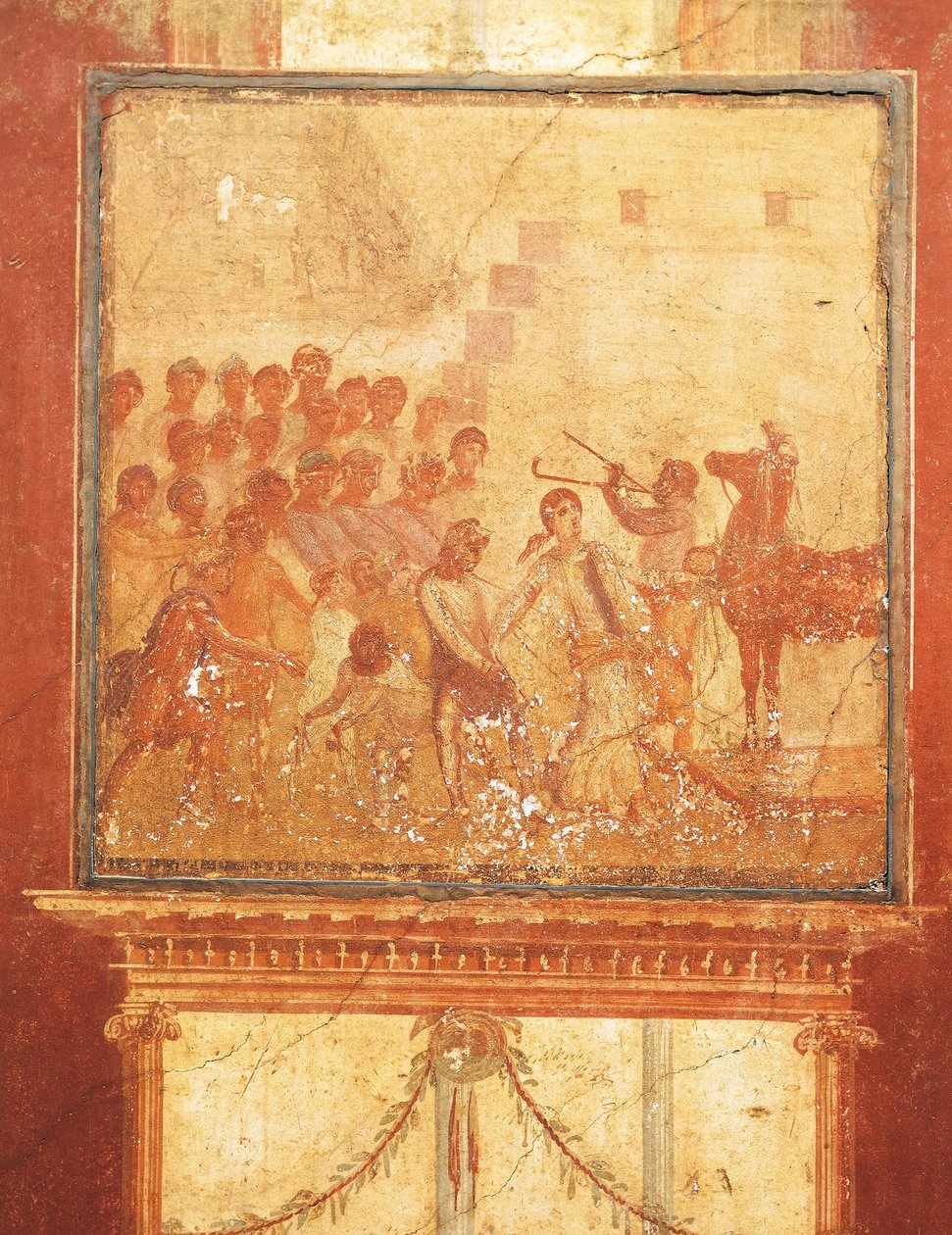 Cavalo de Troia, fresco da Casa de Menandro, Pompeia , Campânia, Civilização Romana de Roman Roman