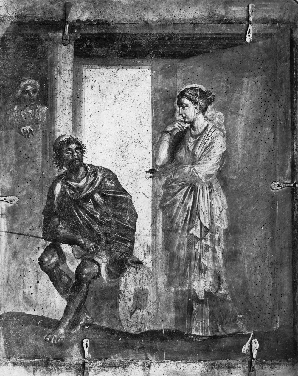 Ulisses e Penélope, do Macellum, Pompeia de Roman Roman