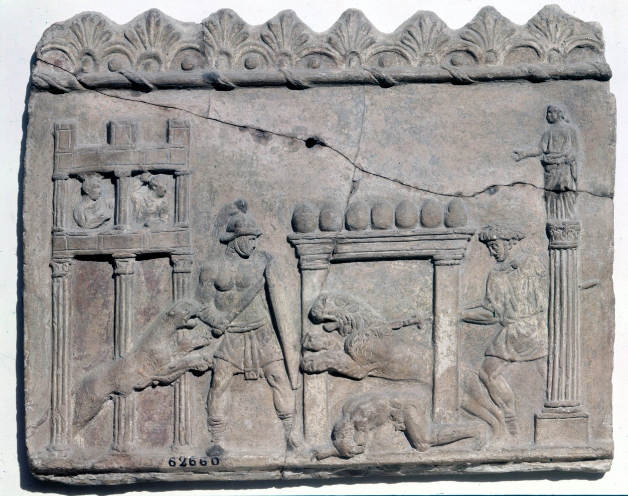 Venatio nas arenas. Relevo inferior da epopéia romana. Museo Nazionale Romano de Roman Roman