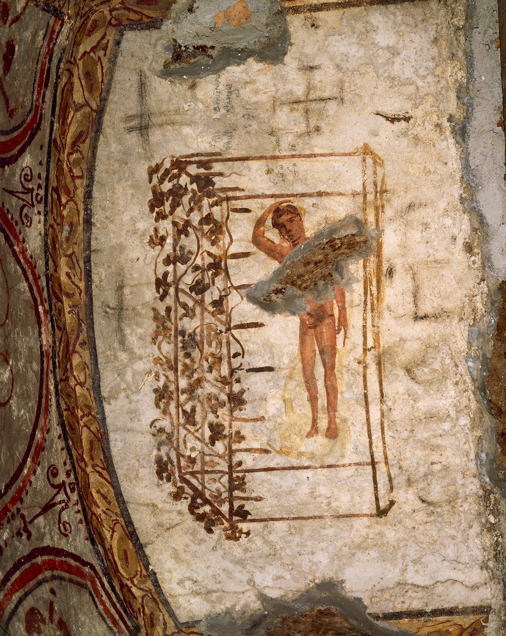 Jovens, treliças e vinhas, séc. III-XVIII d.C. (fresco) de Roman Roman