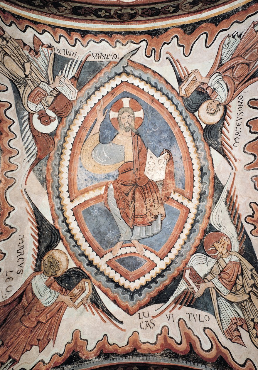 Cristo em Glória no Tetramorfo, final do século XII de Romanesque
