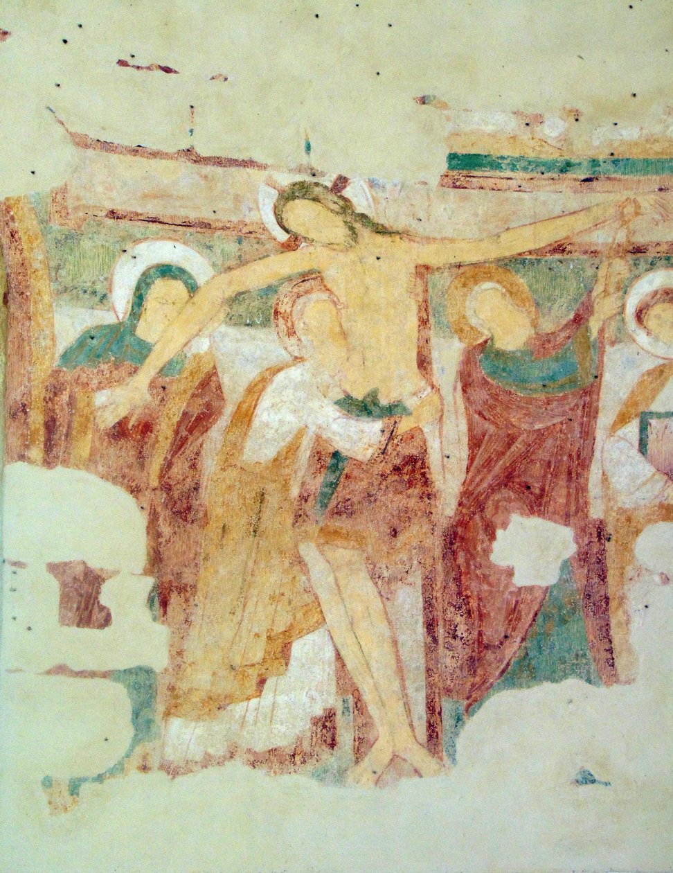 Fresco, capela Saint-Jean du Liget, Touraine de Romanesque