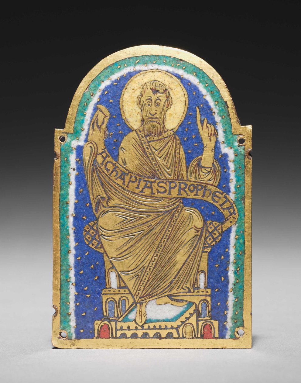 Placa: Profeta Sentado em um Relicário: Achapias de Romanesque