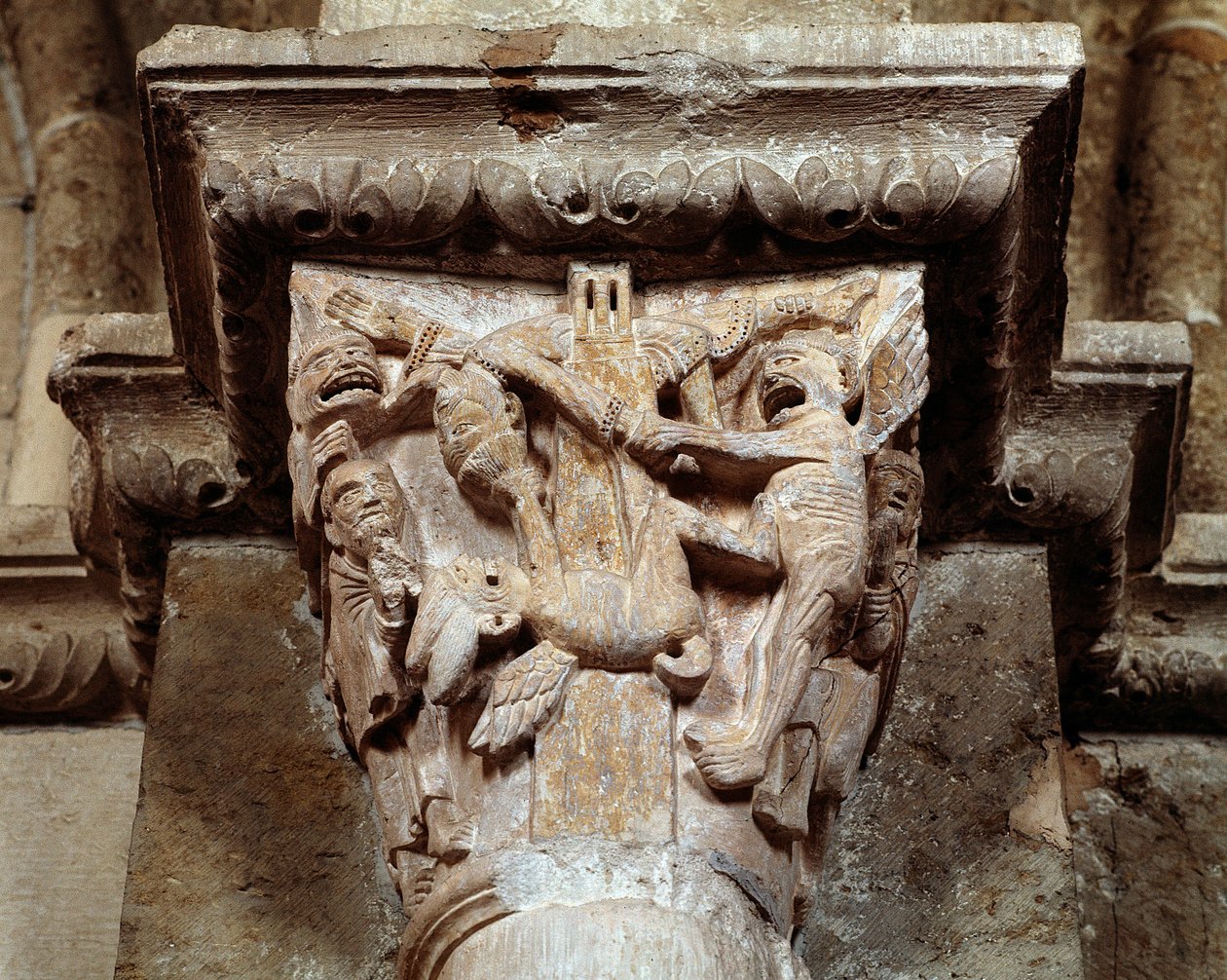 A visão de Santo Antônio de Pádua (capital esculpida) de Romanesque
