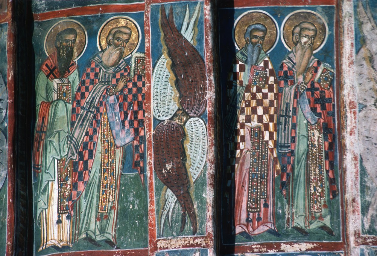 Pormenor da pintura, abside sul da igreja de Romanian School