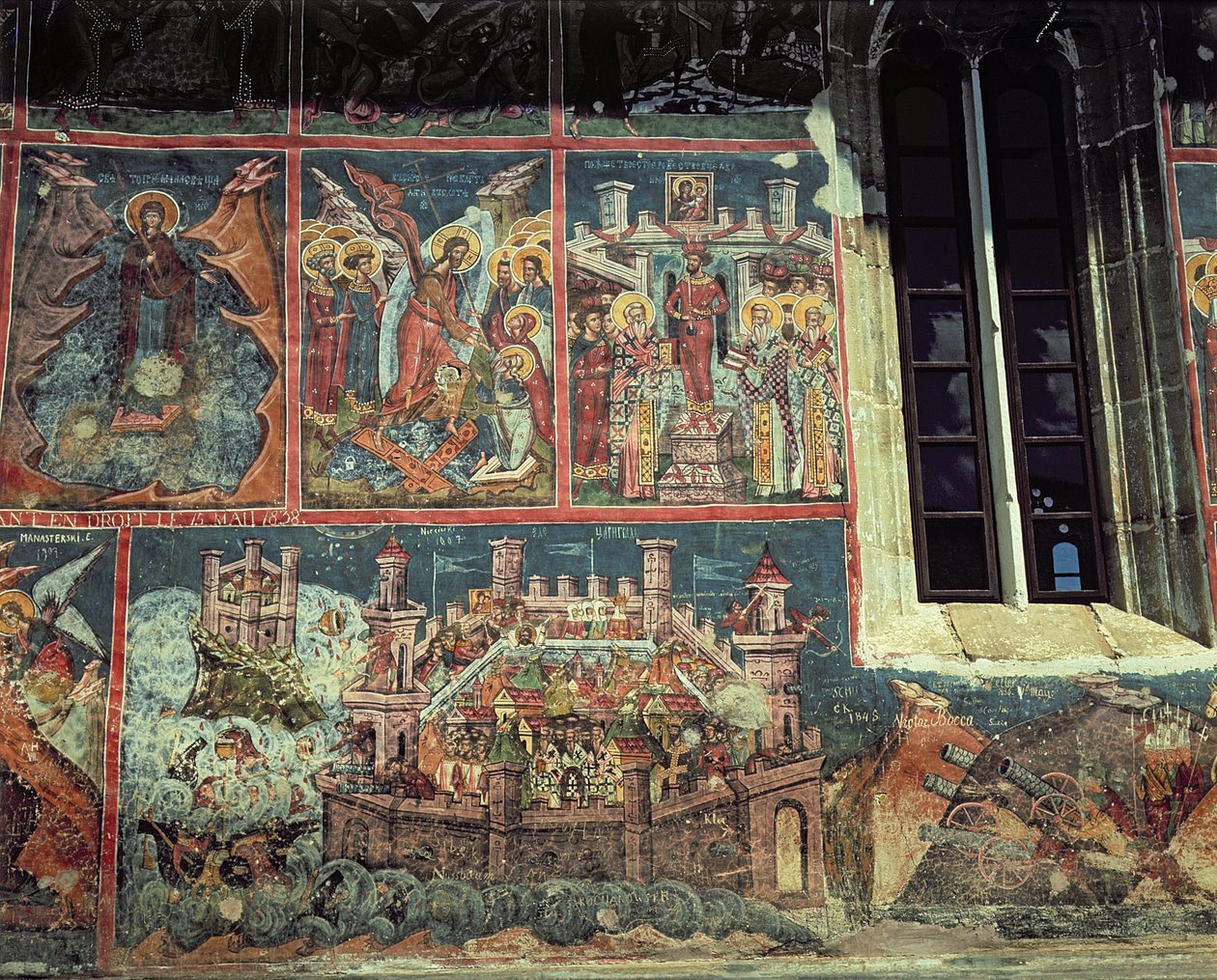 Cerco de Constantinopla pelo sultão Mehmet II (1432-81) em 1453 (ver também 67361) de Romanian School