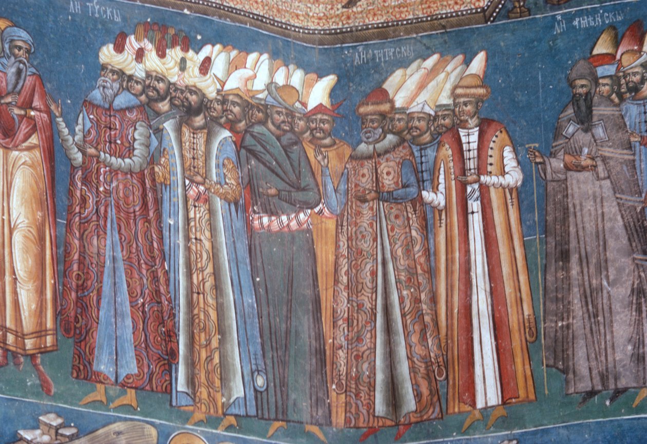 Turcos, detalhe do último julgamento, 1547-50 de Romanian School