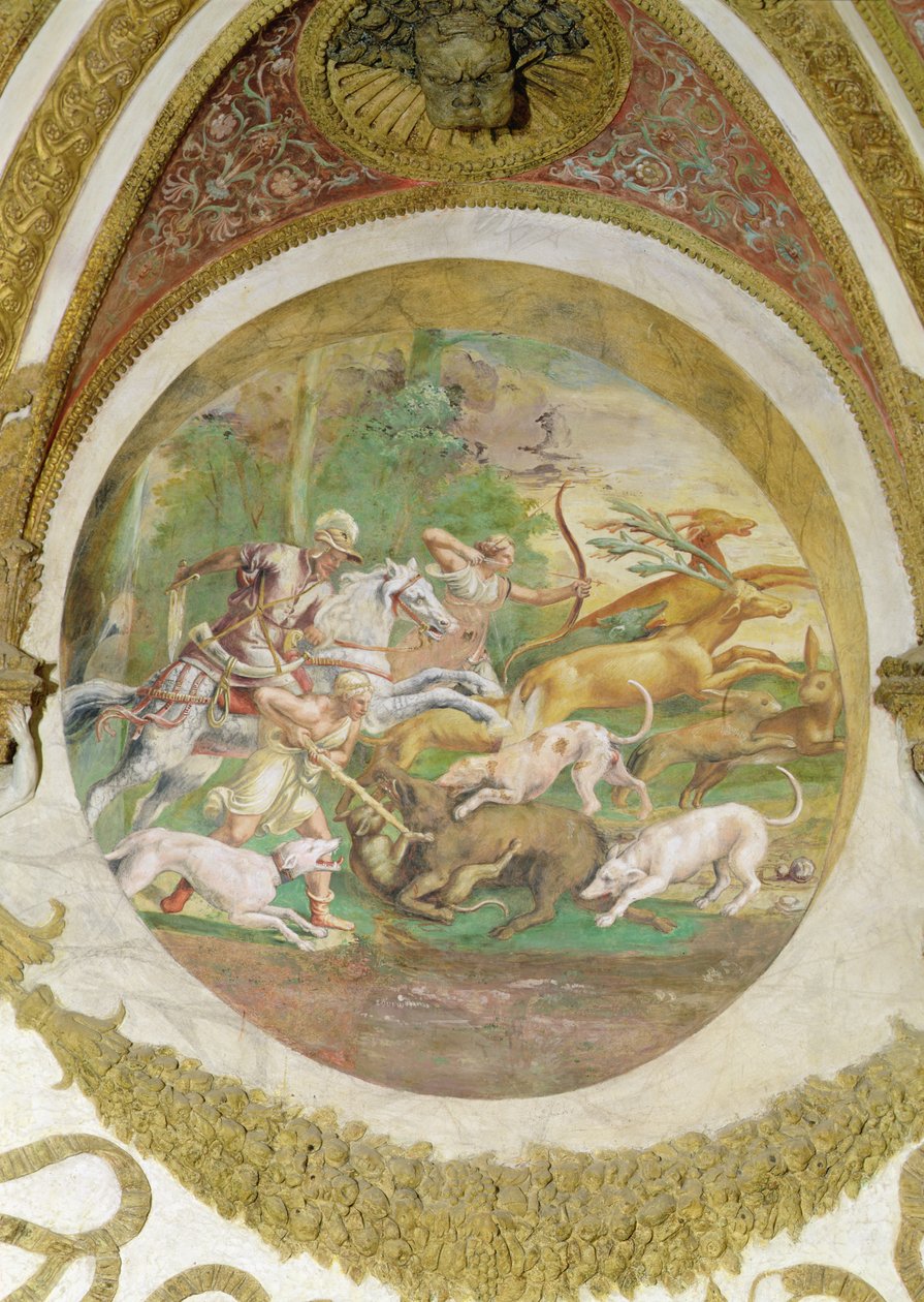 Câmara dos Ventos, caça ao veado e ao javali de Romano Giulio