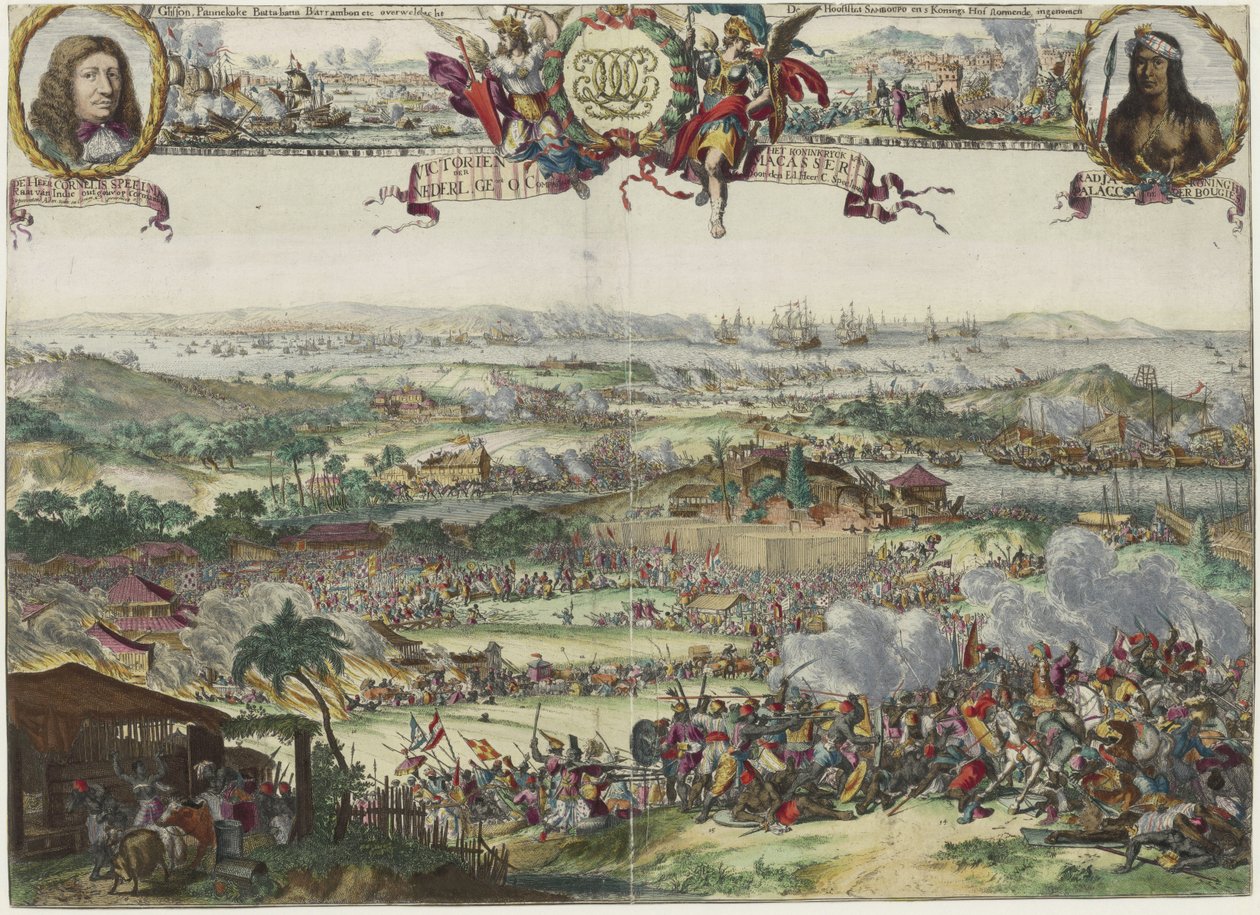 A captura de Macassar por Speelman de 1666 a 1669 de Romeyn de Hooghe