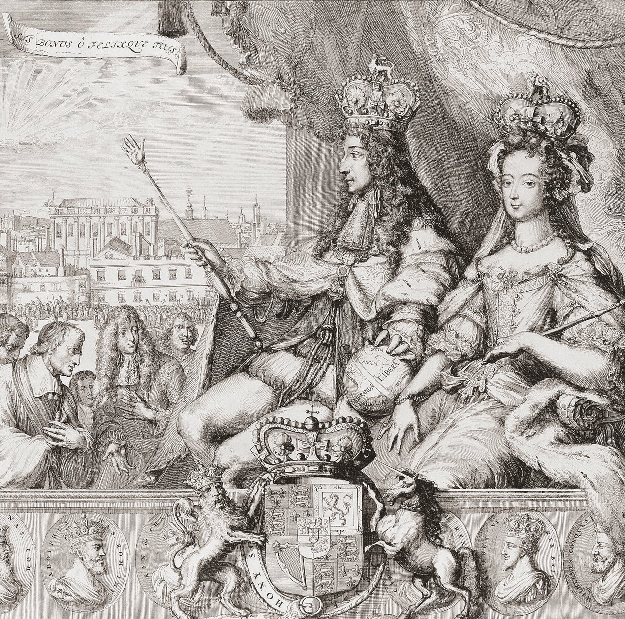 Coroação do rei inglês Guilherme III e da rainha Maria II em 11 de abril de Romeyn de (after) Hooghe
