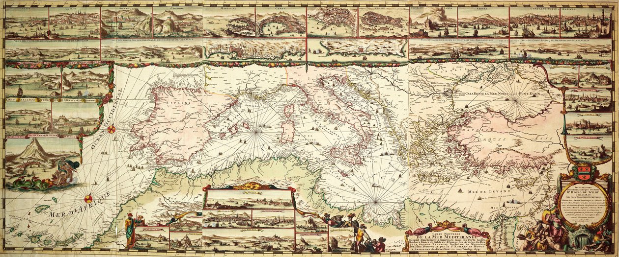 Carta do Mediterrâneo de Romeyn de Hooge