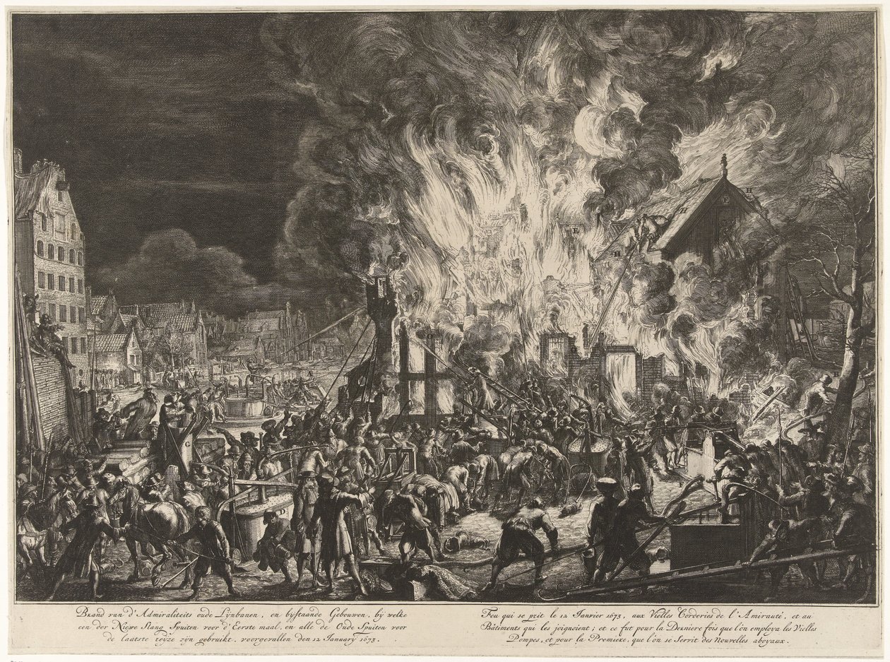Incêndio nas linhas do Almirantado, 1673
Incêndio da antiga linha ferroviária do Almirantado, e edifícios anexos (...) ocorreu em 12 de janeiro de 1673 / Feu qui se prit le 12 janvier 1673, aux vielles Corderies de l