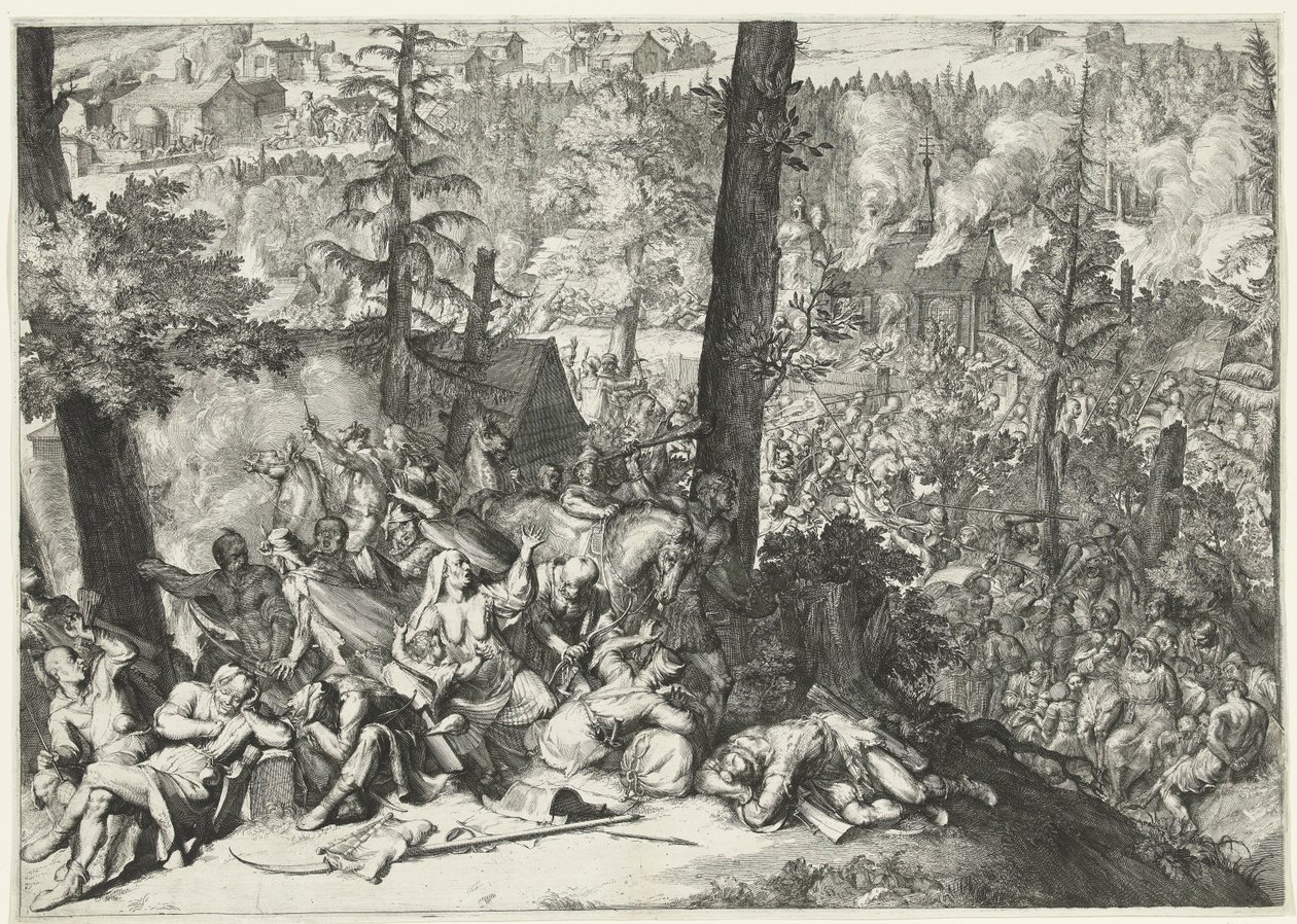 Vitória do Duque Carlos V de Lorena e Margrave Louis Willem van Baden-Baden sobre os turcos de 1687 de Romeyn de Hooghe (attributed to)