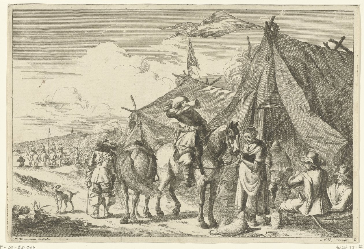 Cavaleiros descansam em tendas de Romeyn de Hooghe (rejected attribution)