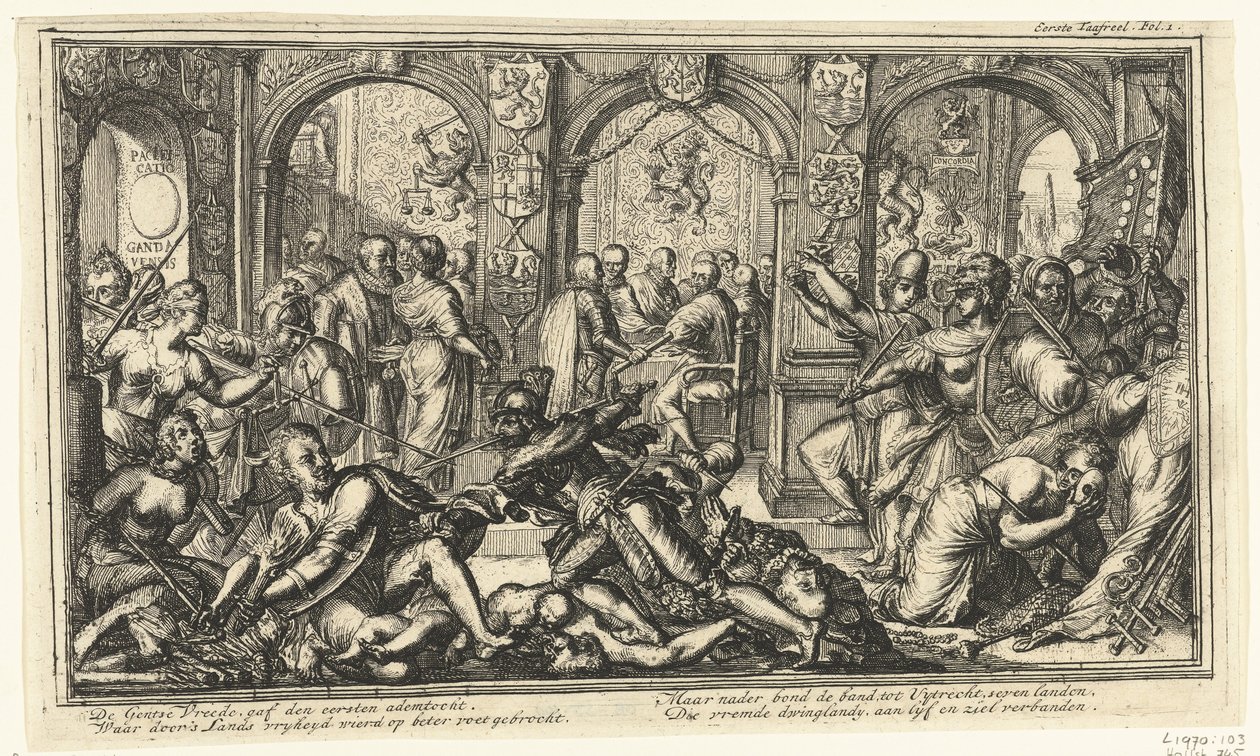 Alegoria da União de Utrecht, 1579 de Romeyn de Hooghe