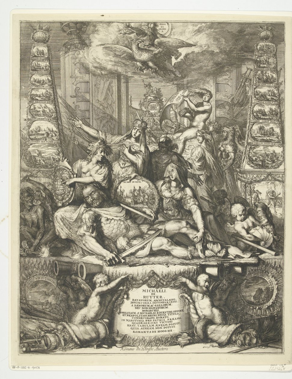 Alegoria da morte de Michiel de Ruyter, 1676 de Romeyn de Hooghe
