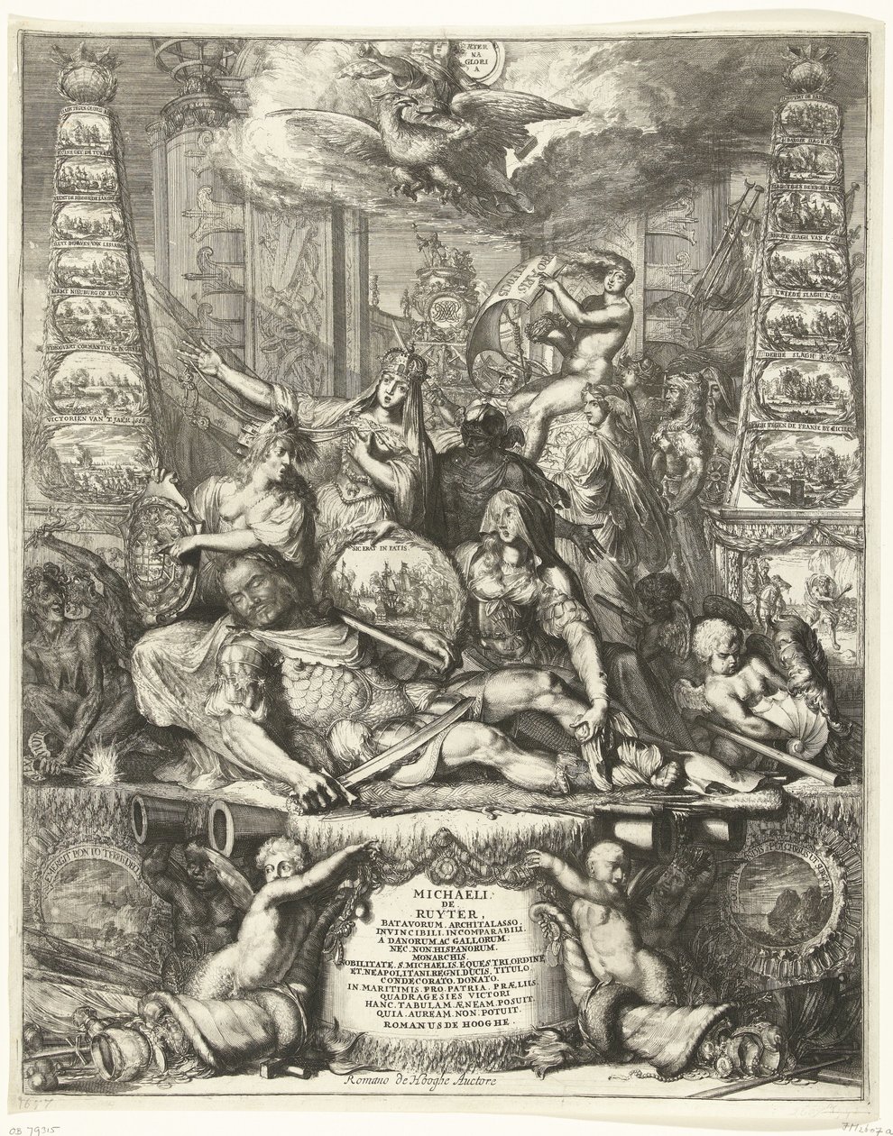 Alegoria da morte de Michiel de Ruyter, 1676 de Romeyn de Hooghe