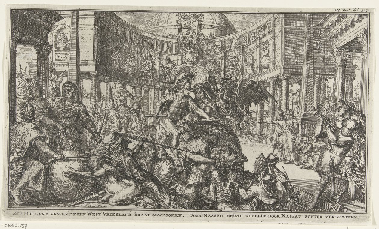 Alegoria em torno do papel de Nassau na unidade da República de Romeyn de Hooghe
